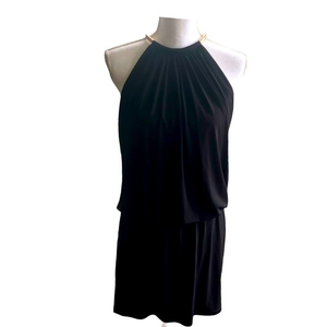 Jessica Simpson Mini Gold Choker Neck‎ Dress 10 EUC